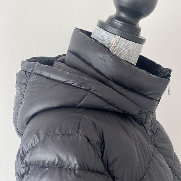 Andrew Marc Women's Premium Down Quilted Black Puffer Coat Lightweight Sz L - Picture 7 of 14